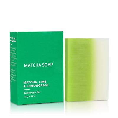 China Jabón de baño hecho a mano orgánico de Moisturing Matcha Lemengrass de la naturaleza de la etiqueta privada 135g en venta