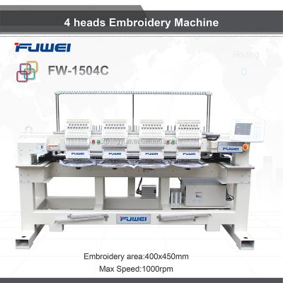 China Fuwei 4 flat/cap/T-shirt embroidery machine heads computerized embroidery machine for tajima embroidery machine price for sale