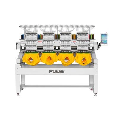 China High speed multi head fuwei hotels 4 head embroidery machine for automated T-shirt / hats embroidery machine for sale