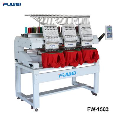 China Hotels Fuwei 2020 Industrial Embroidery Machines 3 Heads Embroidery Machine for sale