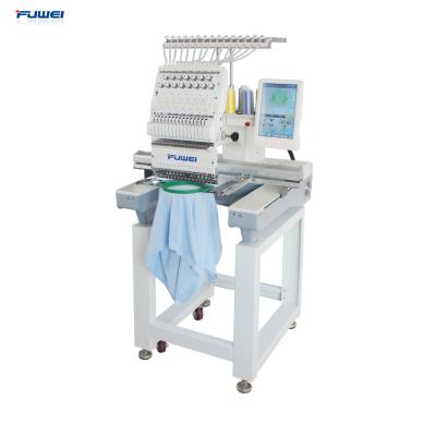 China Fuwei Hotels Computerized Single Head Embroidery Machine with 15 Needles for Hat & Flat & Garments for sale