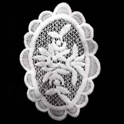 China Wholesale Water Soluble Crochet Lace Applique Cavity Embroidery Neck Pasting Lace Patterns For Clothing for sale