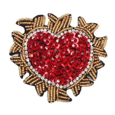 China Handmade Decorative Apparel Beaded Patches Hand Beaded Appliques For Shoes Bag Accessories Sew On Beaded Patterns for sale