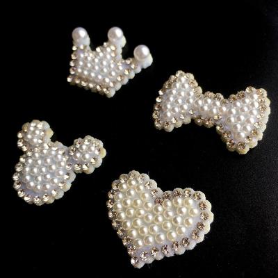 China Wholesale Handmade Pearl Bead Patch Handrail Beaded Applique For Shoes Dressing for sale