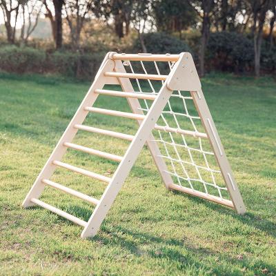 China Wooden Montessori Furniture Triangle Kids Climbing Game Gift Pine Wood Toy Toddler Gym Montessori Toys For Children for sale