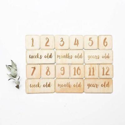 China Europe Baby Milestone Cards For Newborn Baby Photos Wooden Milestone Photo Props Cards for sale