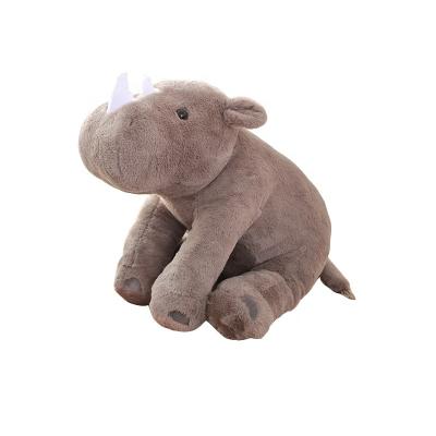 China Big Rhino Safari Friend Jungle Children's Toys Stuffed Animals Baby Doll Room Decor Soft Baby Room Decor House Indoor For Kids for sale