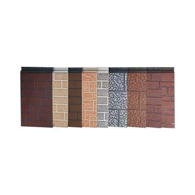 China Waterproof Heat Insulation Polyurethane PU Foam Fireproof Metal Cut Board Brick Metal Wall Exterior Decorative Siding Metal Cut Panel for sale