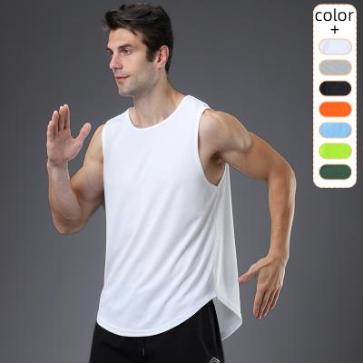 China hot sale Anti-wrinkle men's vest cotton tank top breathable white sports gym ribbed tank top men for sale