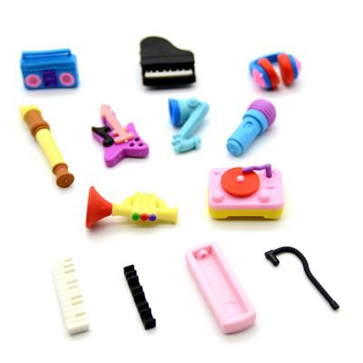 China Manufacturer Popular Music Color Eraser Environmentally Friendly / Removable Piano Guitar Instrument Shape Eraser for sale