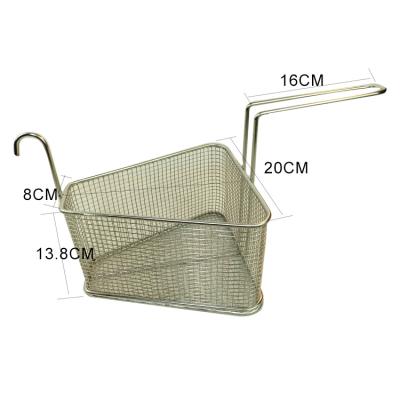 China Rectangular Deep Fryer Basket Fried Chicken Potato Chips Frying Basket Stainless Steel Frying Basket For Deep Fryer Gas Deep Fryer Kitchen Accessories for sale