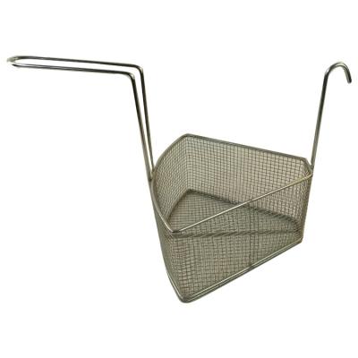 China Hot Selling Stainless Steel Viable Rectangular Fried Basket/Snack Basket with Handle for French Fries, Onion Rings and Chicken Wings for sale