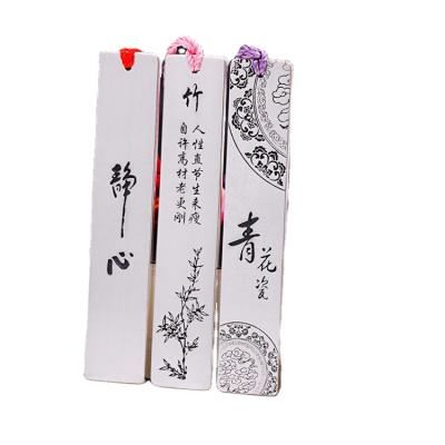 China Customized Handmade Fancy Bookmark Eco-friendly Paper PU Leather Bookmark With Tassels for sale