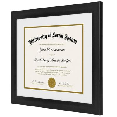 China Durable Custom Different Wall Size Plastic Frame Document Frame Black Diploma Frame And Certificate Frame for sale