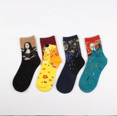 China Painting Art Design Socks 3D Photo Printing Breathable Famous Socks for sale