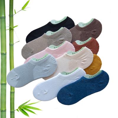 China Disposable 10 Colors Hidden No Show Socks Non Slip Low Cut Knit Bamboo Socks for sale