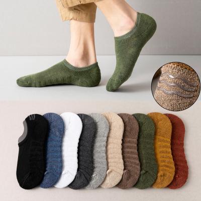 China Antibacterial High Quality Stocking Cut No Show Sock Non Slip Men's Cotton To Knit Invisible Socks for sale