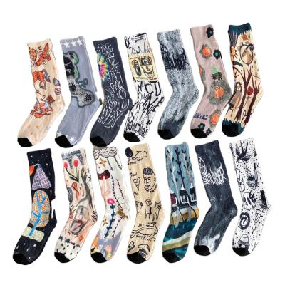 China Custom Happy Anti-Fault Sublimation All Over Print Cotton Novelty Crew Socks Custom Print for sale