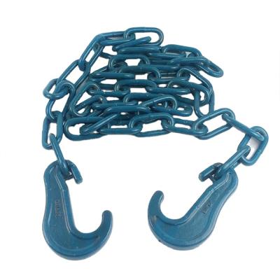 China Chain Drag Factory Supplier Grade 80 13mm Alloy Lashing Chain With J C Hook for sale