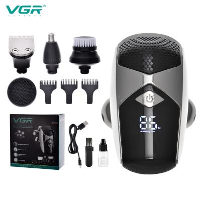 China New VGR-V320 Twin Blade Electric Shaver Multifunctional 6-in-one Men's Haircut Shaver Led Bald Trimmer Razor for sale