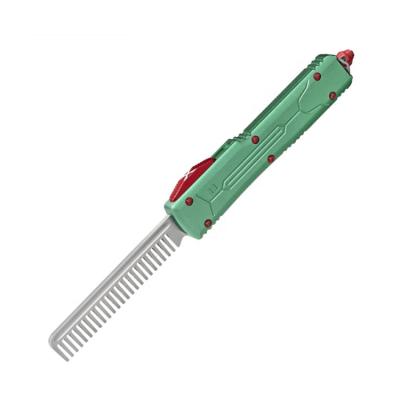 China Outdoor Folding Tools Stainless Steel Styling Comb Hair Comb OTF Knife for sale