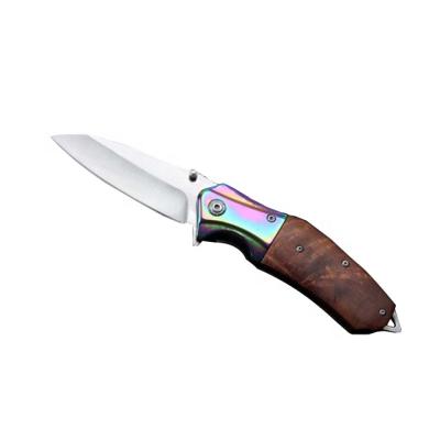 China Camping Knife B-55 Color Titanium Pocket Knife Folding Survival Knife Combat Army Tactical Hunting Knife for sale