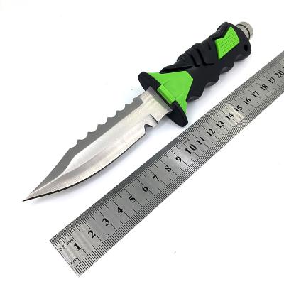 China Fixed Knife Tactical Scuba Diving Blade Diving Knife Hunting Camping Swimming Tools Handle ABS Rubber Sheath for sale