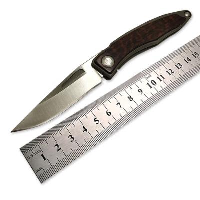 China Best Gift Cuchillos 2.75inch Multi Functional Blade Knife Best Knife Survival Tactical Folding Pocket Knives With Titanium + Wood Handle for sale