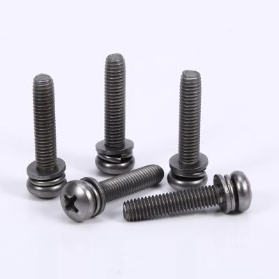 China 304 Stainless Steel M2 M2.5 M3 M4 M5 M6 Phillips Pan Head Sems Screw Three Piece Combination Screws for sale