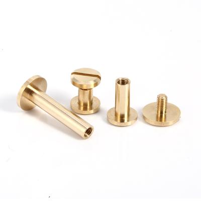 China M3 M4 M5 M6 Flat Flat Brass Size Circular Screw Chicago Slotting Screws High Quality Custom Made For Bookbinding for sale