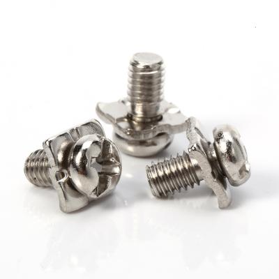 China High Quality M3 M3.5 M4 Pan Combination Screws Cross Pan Head Machine Screw with SEMS Square Terminal Gasket for sale