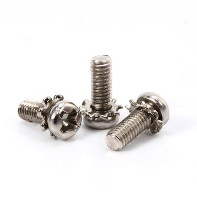 China Stainless Steel Phillips Pan Head Sems Furniture Screw A2 A4 Pan With Tooth Lock Washer for sale