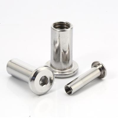 China Heavy Industry OEM Factory M6 Stainless Steel Double Furniture Hardware Screw Splint Nut For Furniture for sale