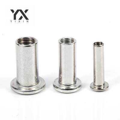 China Custom Heavy Industry M6 Stainless Steel Double Socket 18*8 Screw Barrel Nut 304 Furniture Hardware Splint Nut for sale