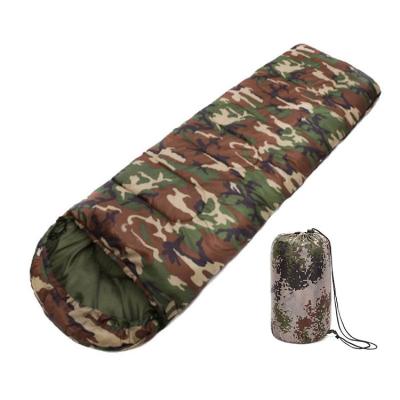 China SP4U-081 Wholesale 1.3kg/0.95kg Portable Ultralight Army Camouflage Envelope Camping Military Sleeping Bag With Hood for sale