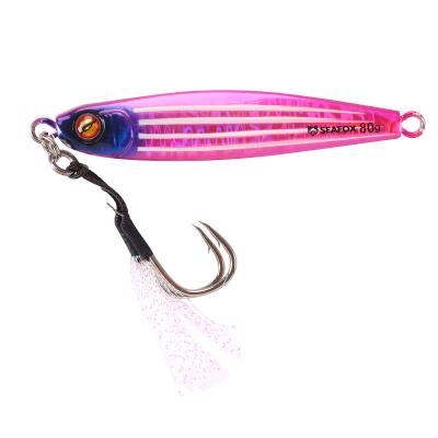 China 60G New Design Metal Fish Lead Quality Japan Seafox Lead Baits Glow Lure Fishing Jig Lure for sale