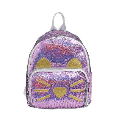 China Hot Selling Fashion Wholesale Girls Waterproof Lace Up Sequin Shiny Child Mini Backpack For Travel for sale