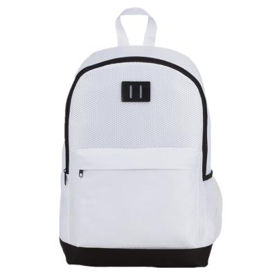 China Wholesale Stylish Cheap Large Waterproof White Women Laptop Backpack 600D Polyester With Air Mesh Accents for sale