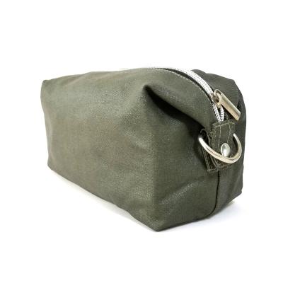 China Heavy Duty Custom Water Resistant Expandable Zipper Waxed Canvas Dopp Kit Men's Grooming Travel Toiletry Bag For for sale