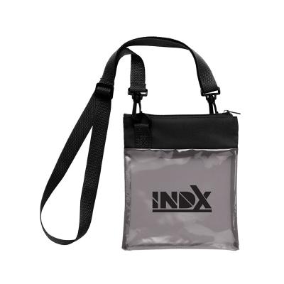 China Wholesale Clear Waterproof Stadium Approved Cross Body PVC Zippered Clear Shoulder Bag With Adjustable Strap for sale