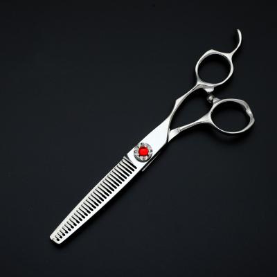 China Hair Cutting Scissors High Quality Red Screw Silver VG 10 6 Inch Hair Extension Scissors for sale