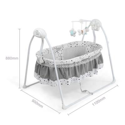 China Modern Newborn Electric Crib Hutch Baby Swing Cradle Time Setting Baby Crib Automatic Cradle for sale