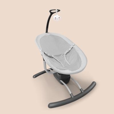 China 2021 Minimalist Hot Air Mesh Music Automatic Swing 2 in 1 Electric Baby Swing Rocker Rocker and Sleeper Cradle Baby Bouncer for sale