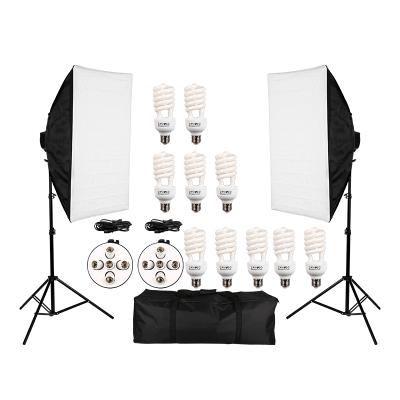 China 1600W Continuous Video Photography Five Bulb Holder Studio Light Kit With Cases 60*90cm for sale