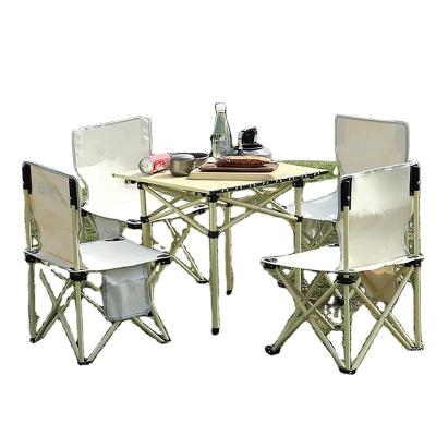 China Easy to carry and fold folding table and chair factory outdoor camping OEM/ODM 5 sets moon foldable for sale