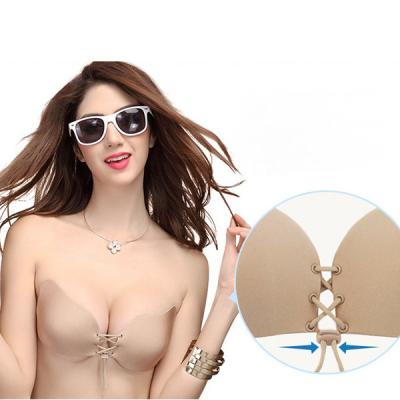 China Nylon+silicone gel women evening invisible magic bra pull dress sexy string bra push up for sale