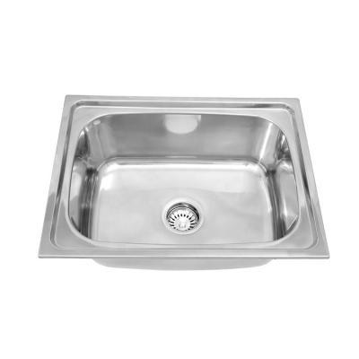 China Without Faucet Mouhoti MT6045 Metal Glass Rinser Large Single Slot Wash Basin With Kitchen Stainless Steel Topmount Sink for sale