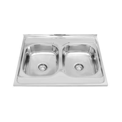 China Without Faucet Hot sale double triangle   double  bowl best price sink kitchen stainless steel for sale