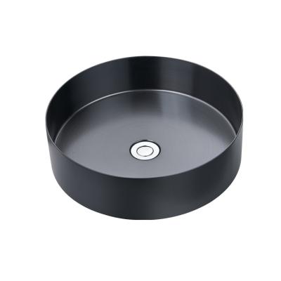 China Modern Novel design round single bowl stainless steel modern design bathroom room  Black for sale