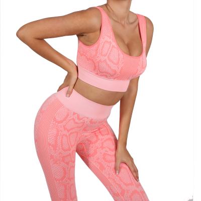 China Plus Size Breathable Gym Set Women Workout Suit Sports Bra And Fitness Leggings Yoga Set for sale